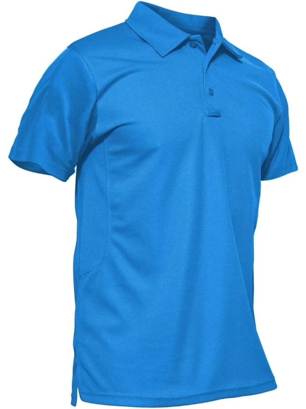 Mens Horizon Blue-short Quick Dry Performance Polo Shirt Short Sleeve Golf